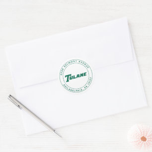 Tulane University Wordmark Add Your Address Classic Round Sticker