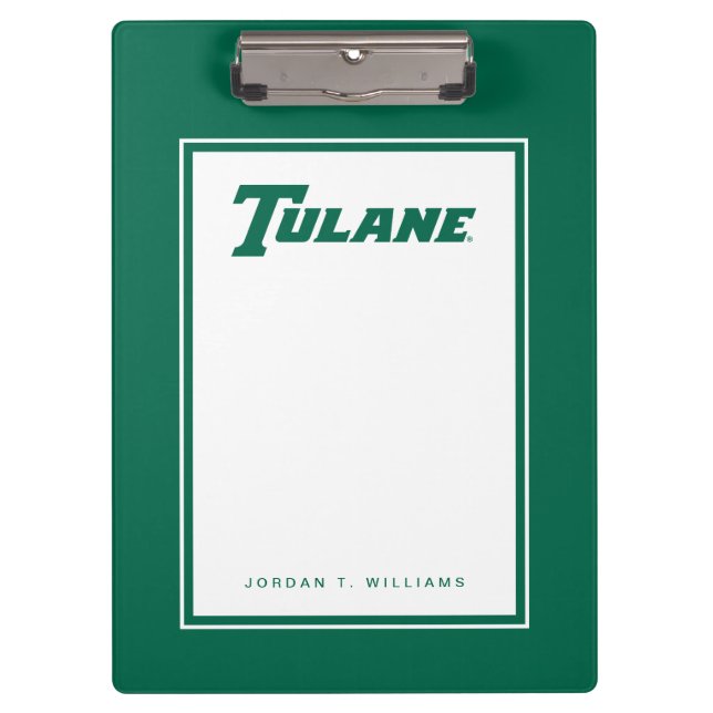 Tulane University Wordmark | Add Your Name Clipboard (Front)
