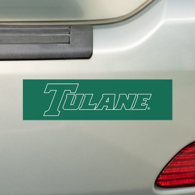 Tulane University Wordmark Bumper Sticker (On Car)