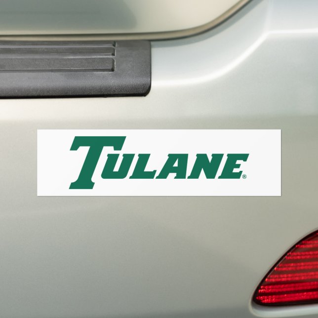 Tulane University Wordmark Bumper Sticker (On Car)