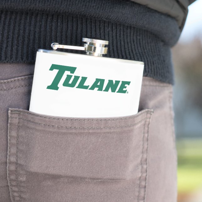 Tulane University Wordmark Flask (In Situ)