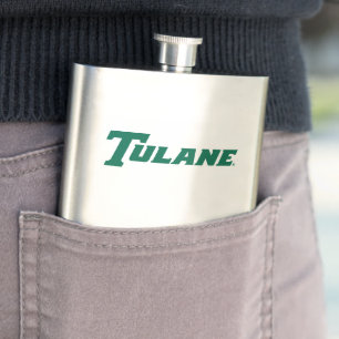 Tulane University Wordmark Flask