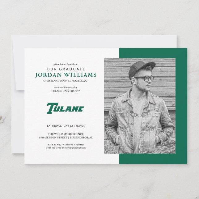 Tulane University Wordmark | Graduation Announcement (Front)