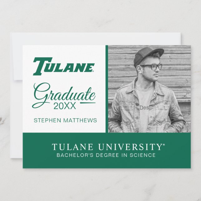 Tulane University Wordmark | Graduation Invitation (Front)