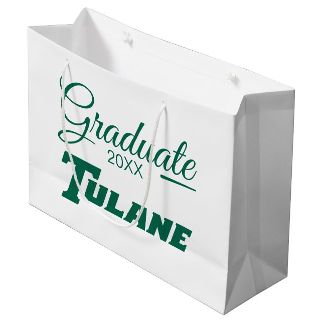 Tulane University Wordmark | Graduation Large Gift Bag (Front Angled)