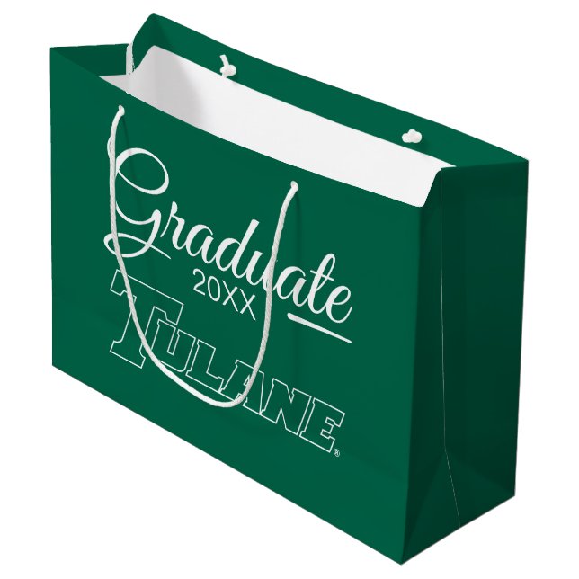 Tulane University Wordmark | Graduation Large Gift Bag (Front Angled)