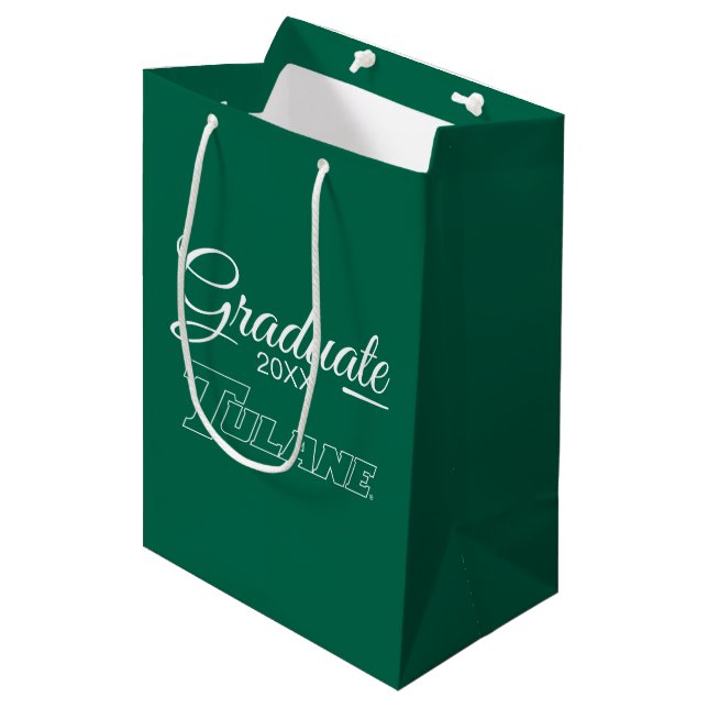 Tulane University Wordmark | Graduation Medium Gift Bag (Front Angled)