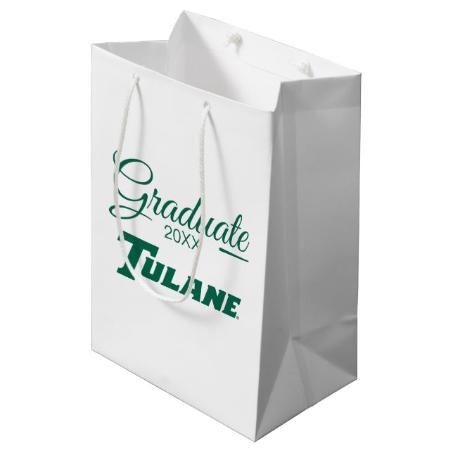 Tulane University Wordmark | Graduation Medium Gift Bag (Front Angled)