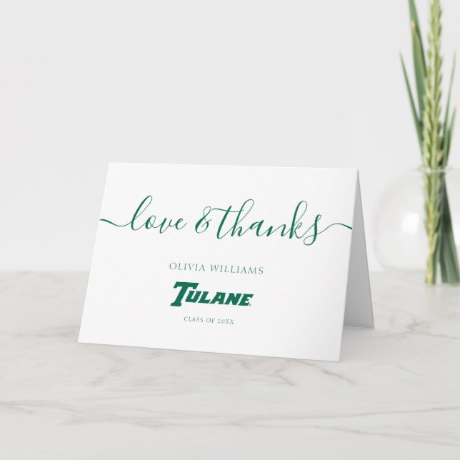 Tulane University Wordmark | Graduation Thank You Card (Front)