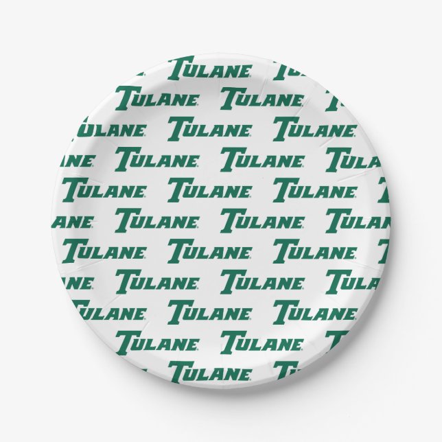 Tulane University Wordmark Paper Plates (Front)