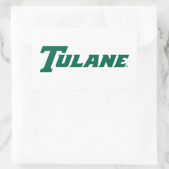 Tulane University Wordmark Rectangular Sticker (Bag)