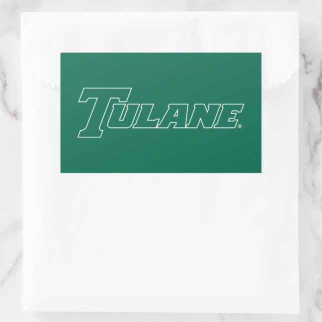 Tulane University Wordmark Rectangular Sticker (Bag)