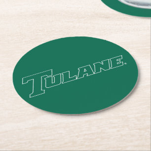 Tulane University Wordmark Round Paper Coaster