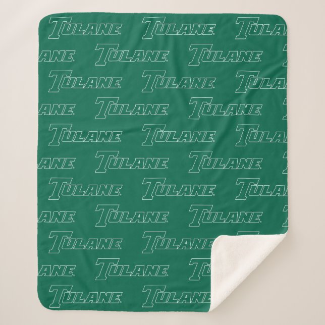 Tulane University Wordmark Sherpa Blanket (Front)