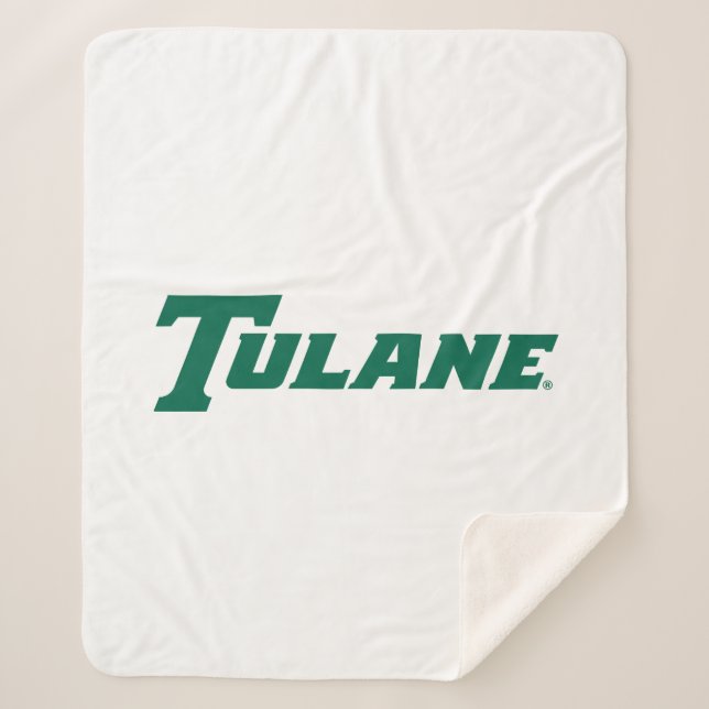 Tulane University Wordmark Sherpa Blanket (Front)