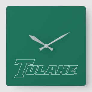 Tulane University Wordmark Square Wall Clock