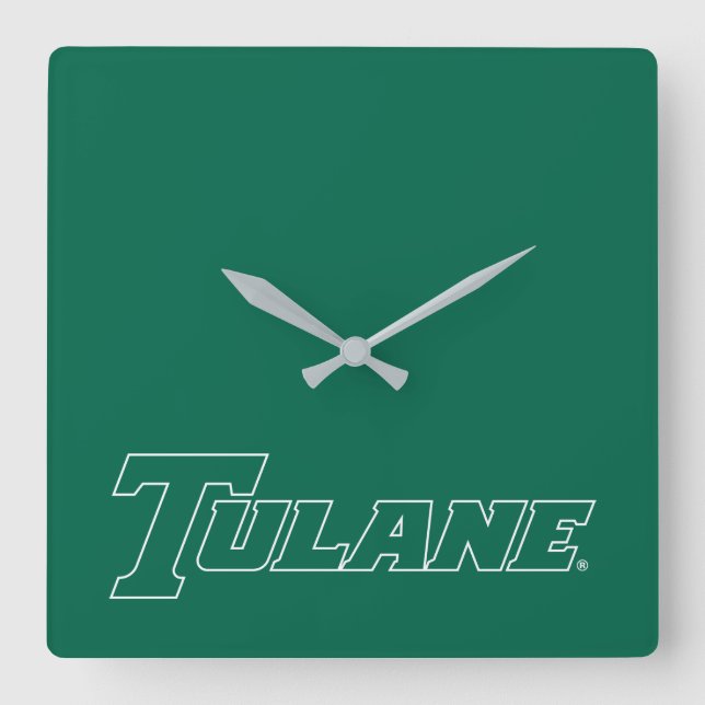 Tulane University Wordmark Square Wall Clock (Front)