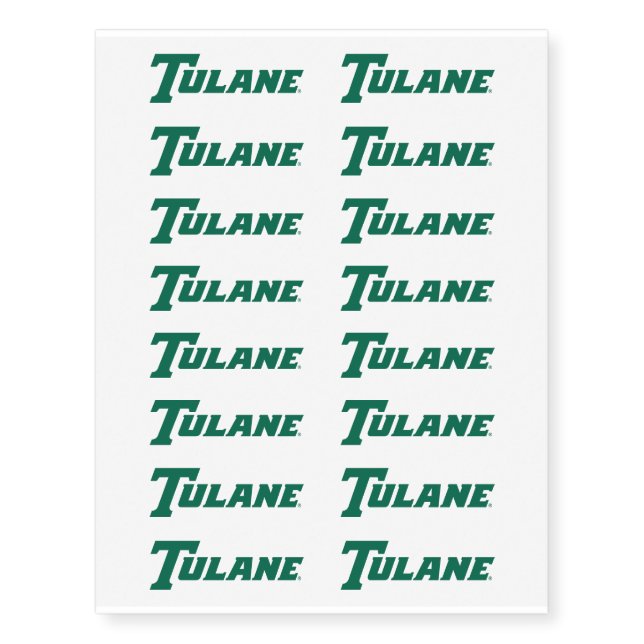Tulane University Wordmark Temporary Tattoos (Front)