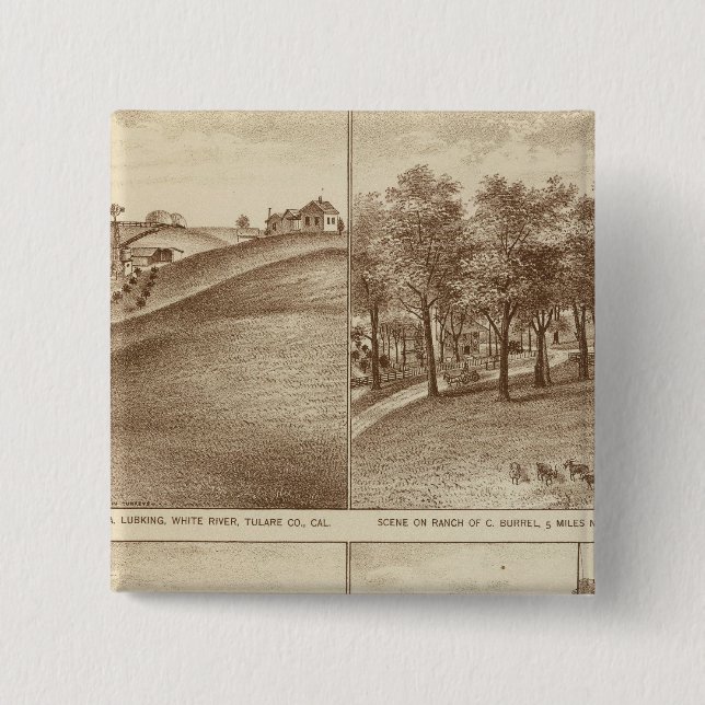 Tulare Co ranches, offices Pinback Button (Front)