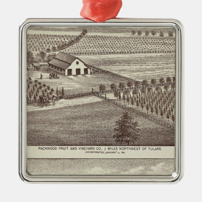 Tulare farms metal ornament (Front)