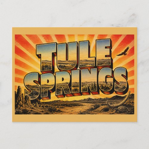 Tule Springs Nevada Desert Wash Fossil Beds Art Postcard