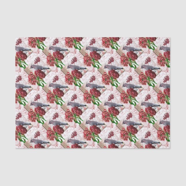 Tulip And Bohemian Waxwing Tissue Paper (Front)