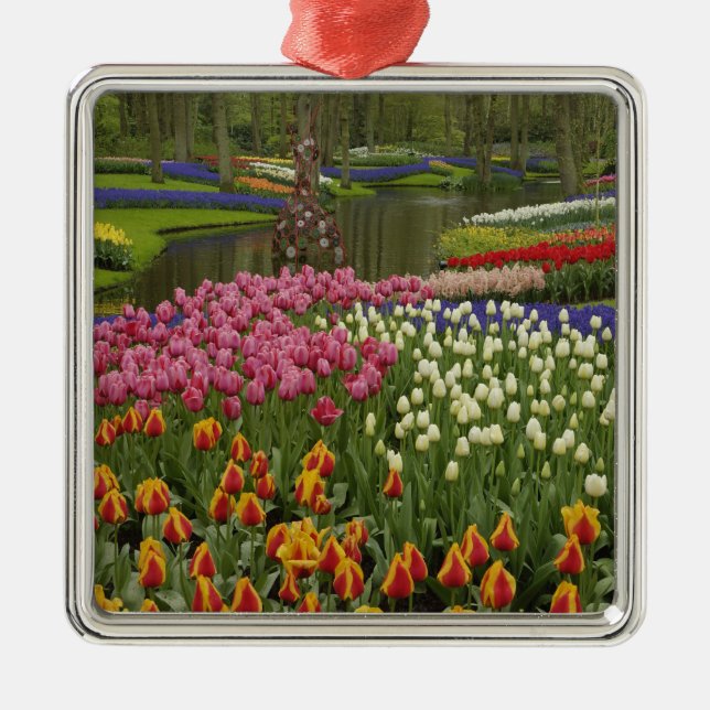 Tulip and hyacinth garden, Keukenhof Gardens, Metal Ornament (Front)