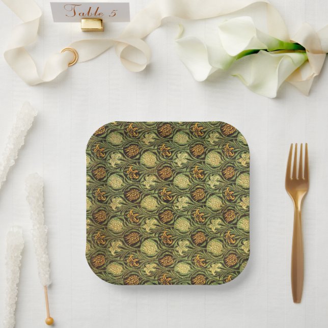 Tulip and Lily, famous pattern, Paper Plates (Wedding)