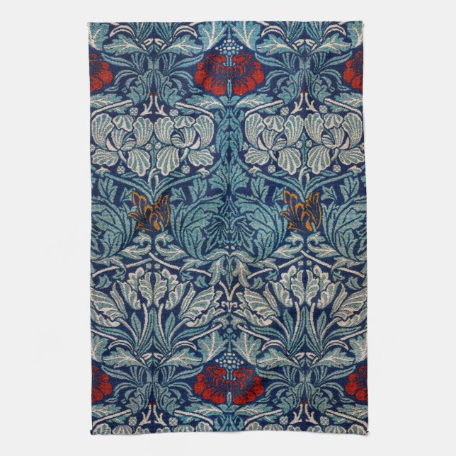 Tulip and Rose, William Morris Kitchen Towel (Vertical)