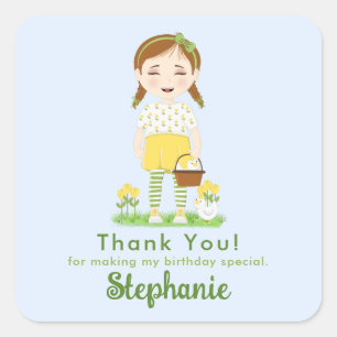Tulip Birthday Square Sticker