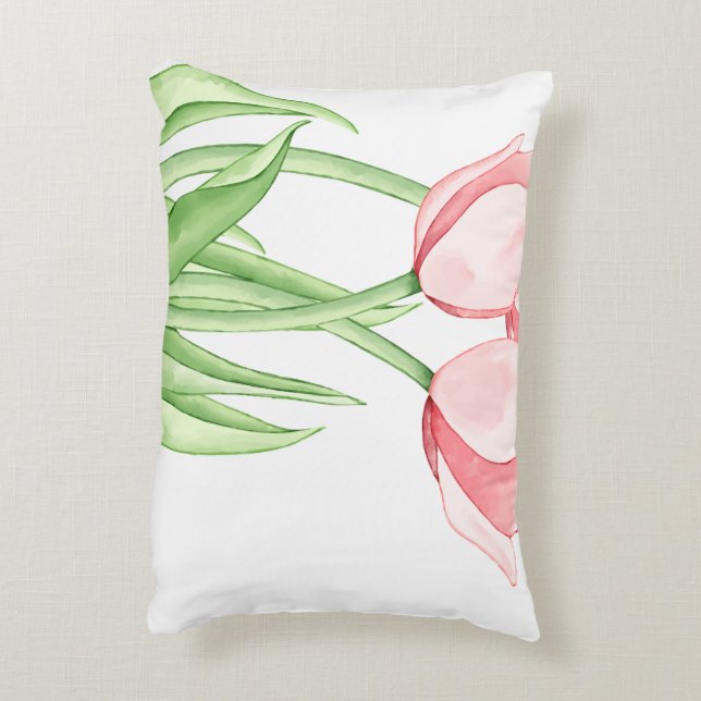Tulip Blossom Dream Accent Pillow (Back(Vertical))