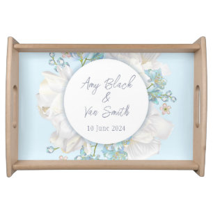 Tulip Blue Floral Wedding Serving Tray