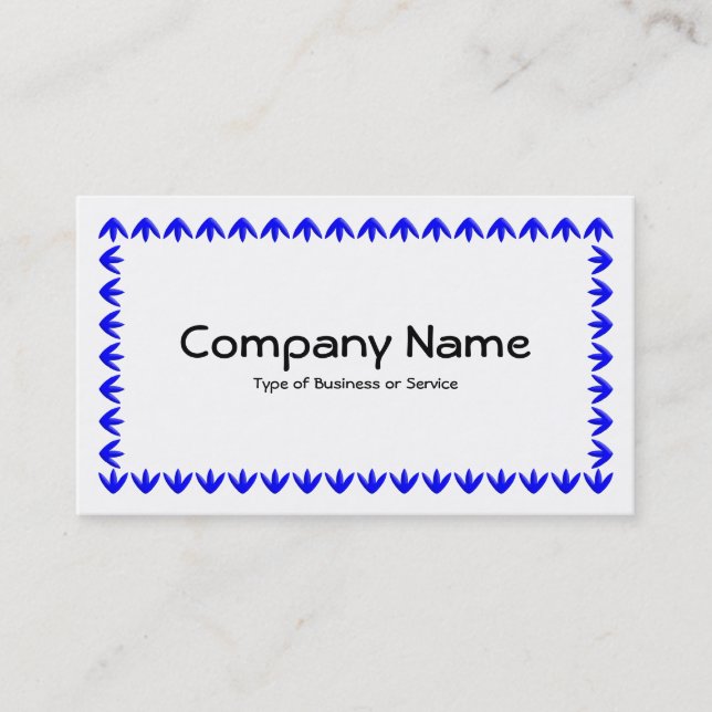 Tulip Border 3d - Blue on White Business Card (Front)