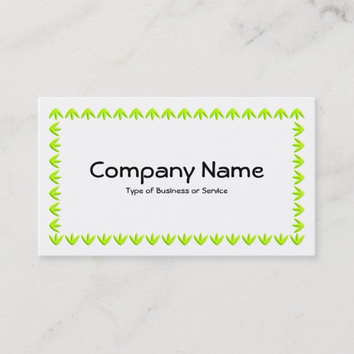 Tulip Border 3d _ Chartreuse Green on White Business Card