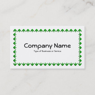 Tulip Border 3d - Green on White Business Card