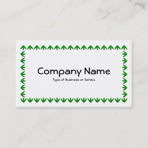 Tulip Border 3d _ Green on White Business Card