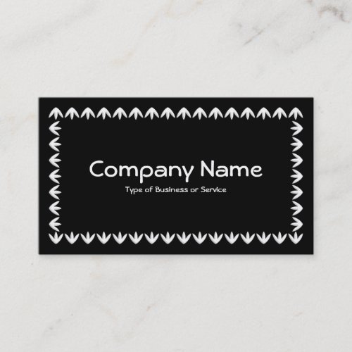 Tulip Border 3d _ White on Black Business Card