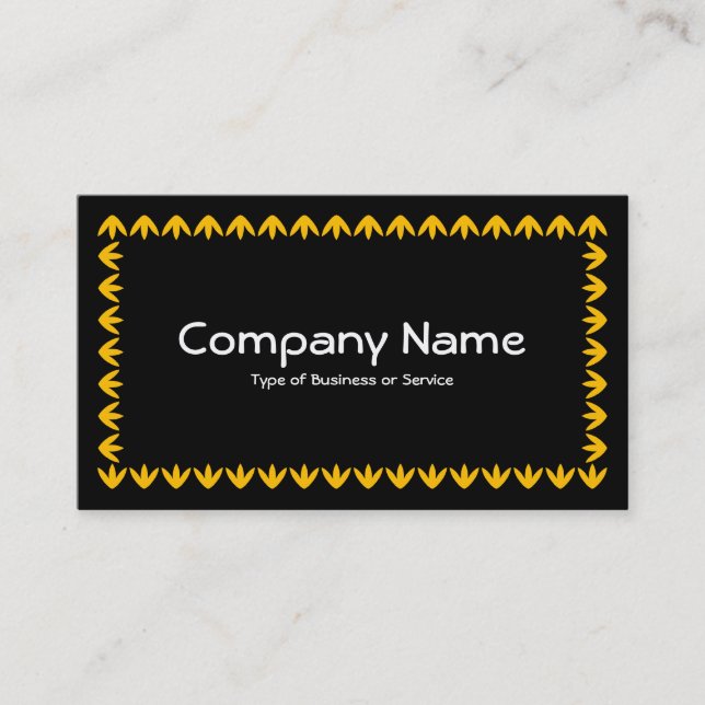Tulip Border - Amber on Black Business Card (Front)