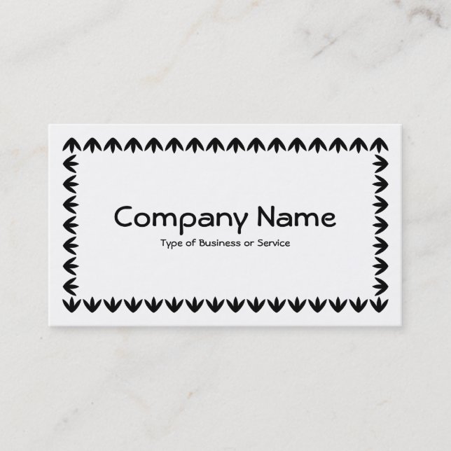 Tulip Border - Black on White Business Card (Front)