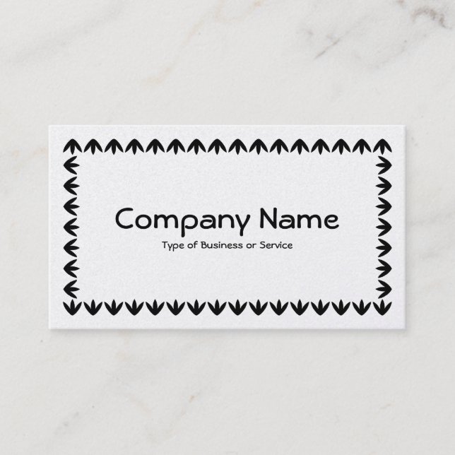 Tulip Border - Black on White (Gold Card) Business Card (Front)