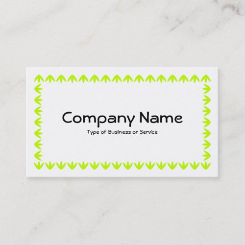 Tulip Border _ Chartreuse Green on White Business Card