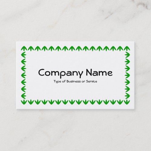 Tulip Border _ Green on White Business Card