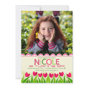 Tulip Border Photo Invitation