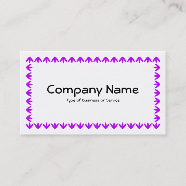 Tulip Border - Purple on White Business Card (Front)