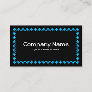 Tulip Border - Sky Blue on Black Business Card
