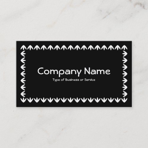 Tulip Border _ White on Black Business Card