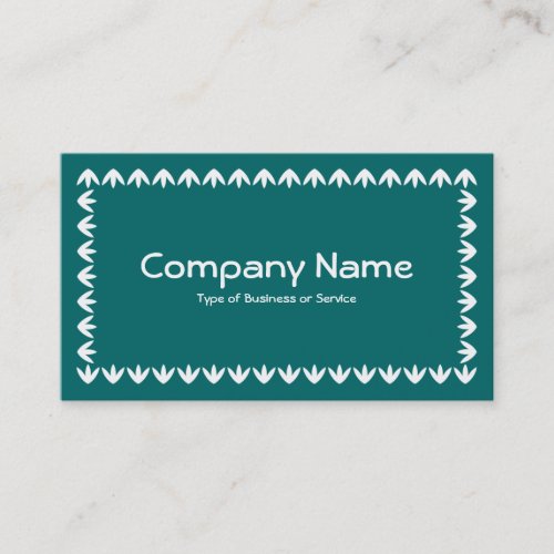 Tulip Border _ White on Moss Green Business Card