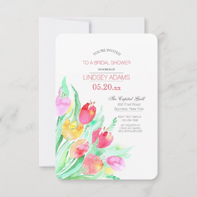 Tulip Bouquet Invitation (Front)