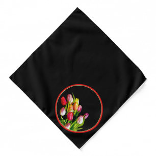 Tulip Bouquet Painting Original Garden Flower Art Bandana