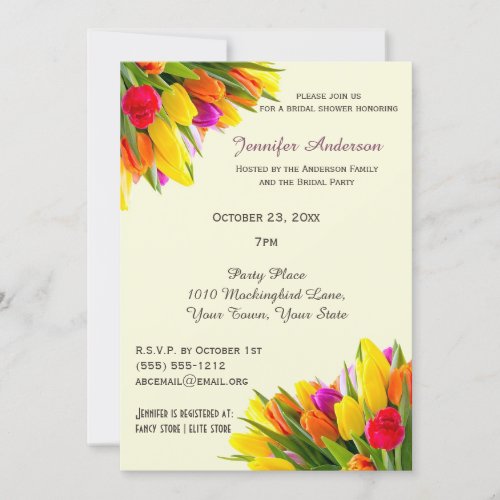 Tulip Bridal Shower Invitation